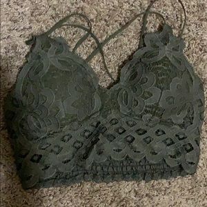 Green lacey bralette
